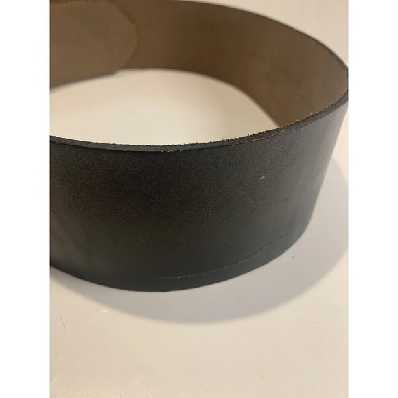Forest And Culver Black Leather Belt Retro Punk Metal Goth Size 33 - Picture 7 of 7